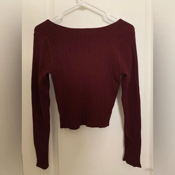 ASOS DESIGN scoop neck long sleeve sweater in fine knit rib - Picture 2 of 5